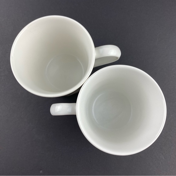 Corelle Coordinates Stoneware Mugs White Swirl Pattern Set of 2 - 8 oz Cups - Picture 2 of 8